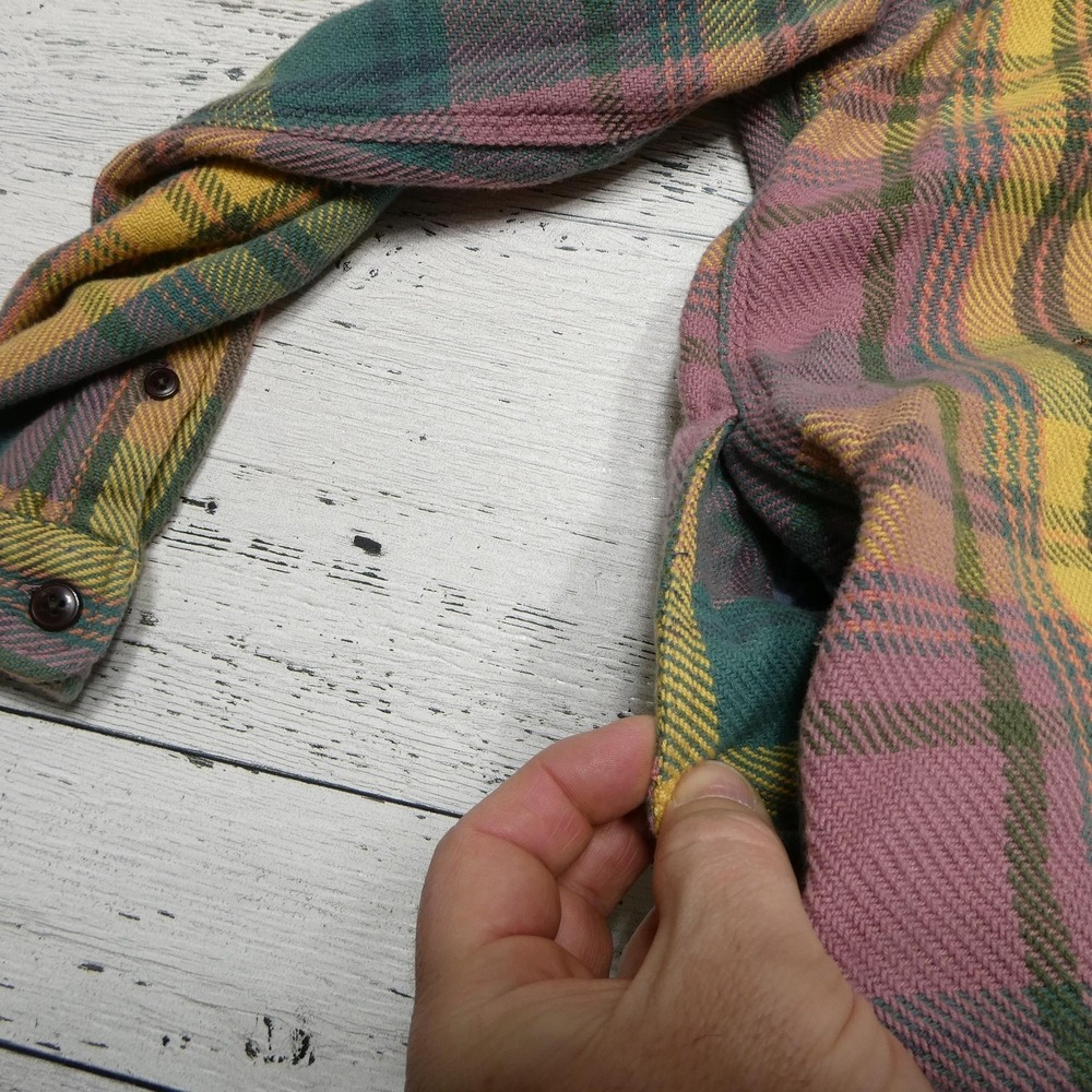 L.L. Bean Shirt Womens XL Multicolor Madras Plaid Flannel Cotton Twill - Picture 6 of 9